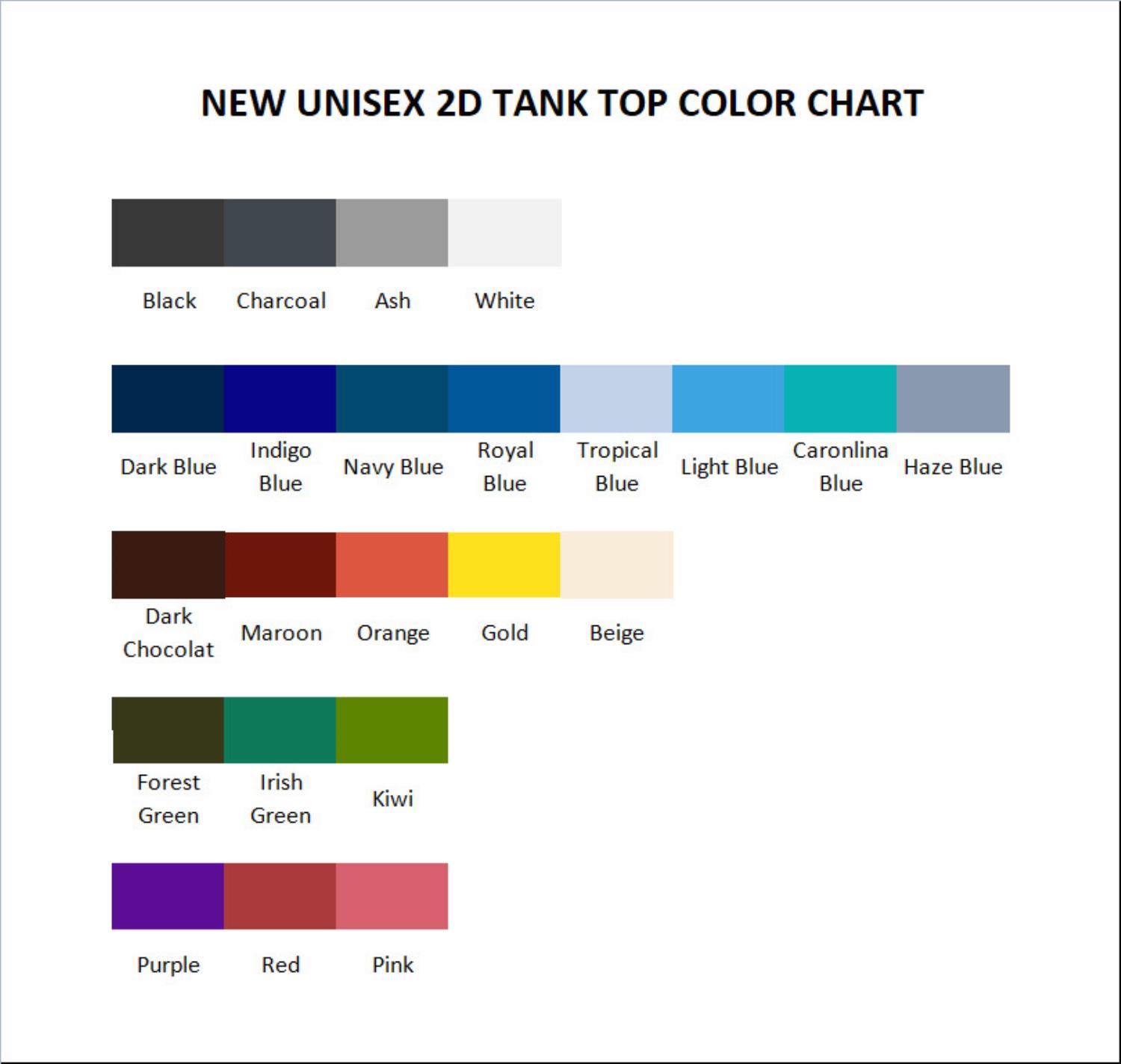 tank top color chart - Minecraft UK Shop