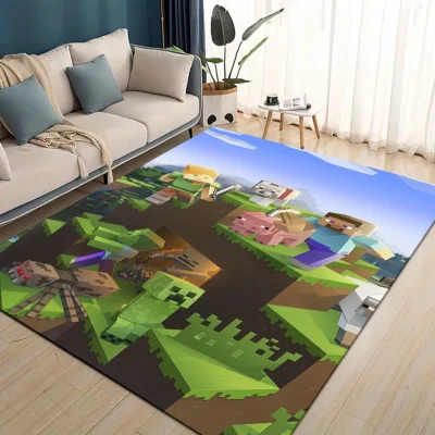 Minecraft Open World Grassland Rug