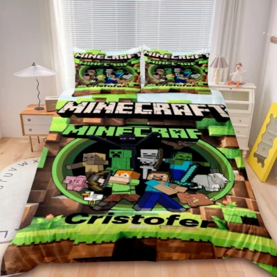 Minecraft Personalized Name Heroes Bedding Set