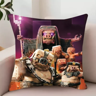 Minecraft Villagers & Pig Adventure Pillow