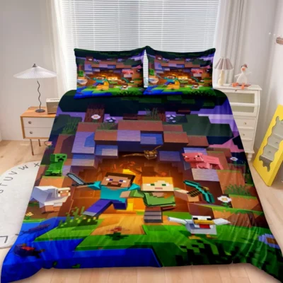 Minecraft Underground Cave Scene Bedding Set