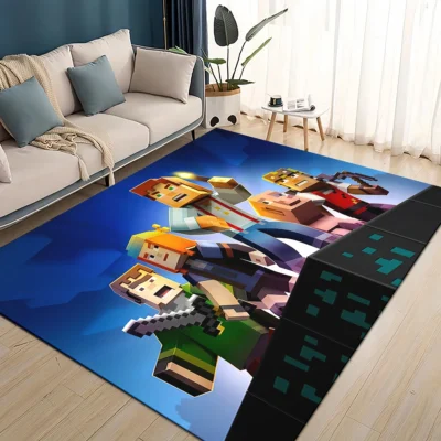 Minecraft Steve & Alex Battle Scene Rug