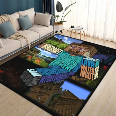 Minecraft Map Blocks World Rug