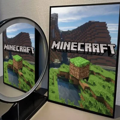 Minecraft Classic Grass Block Logo Wall Art