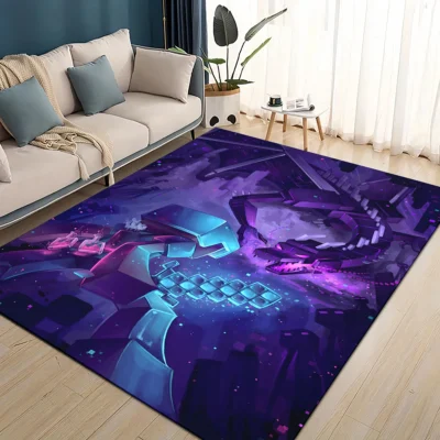 Minecraft Warden Dark Cave Battle Rug
