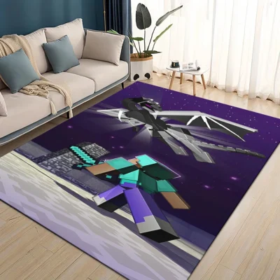 Minecraft Ender Dragon Sky Battle Rug