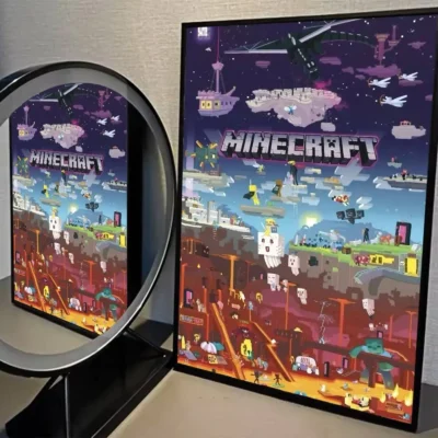Minecraft Night City Adventure Wall Art