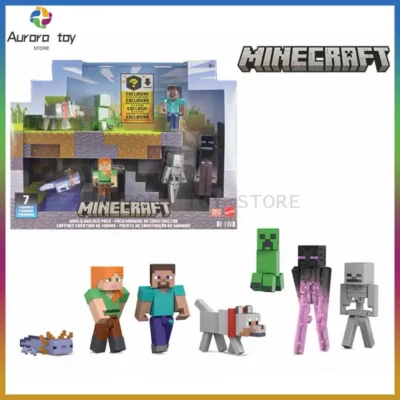 New Mattel Minecraft Toy Steve Creeper Diamond Sword Doll Gaming Figures