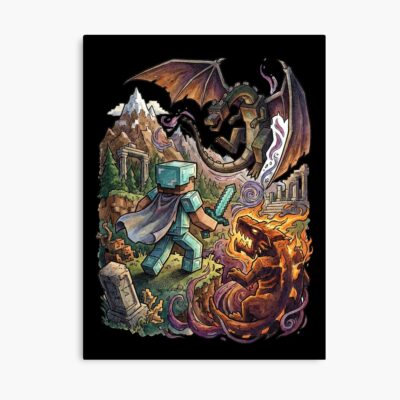 Minecraft Dragon Survival Adventure Tee Steve Alex Pixel Poster