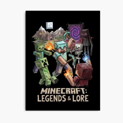 Minecraft Steve Alex Creeper Enderman Diamond Sword Poster