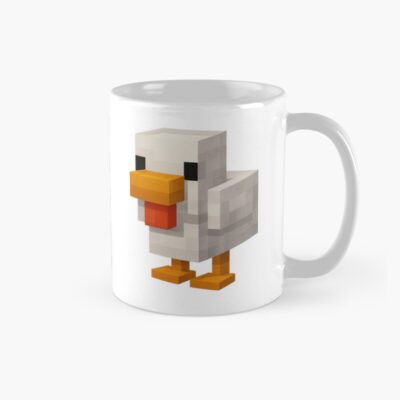 Minecraft Inspired Chicken Blocky Pixel Art Mug