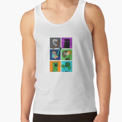 Minecraft Steve Alex Enderman Skeleton Creeper And Zombie Tank Top