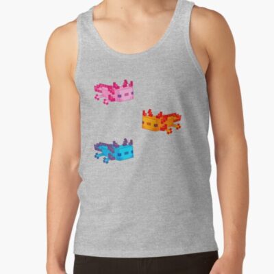 Colorful Minecraft Axolotl Trio Tank Top