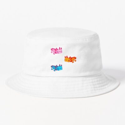Colorful Minecraft Axolotl Trio Bucket Hat
