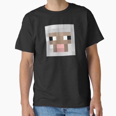 Sheep Minecraft Head Pixel Art Design T-shirt
