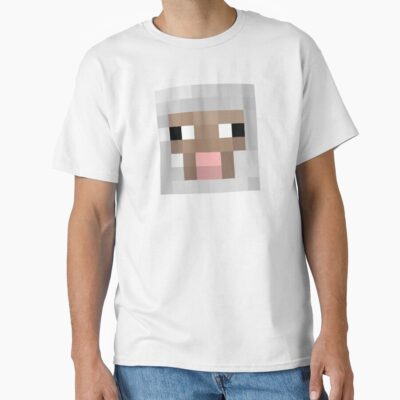 Alternative view of Sheep Minecraft Head Pixel Art Design T-shirt