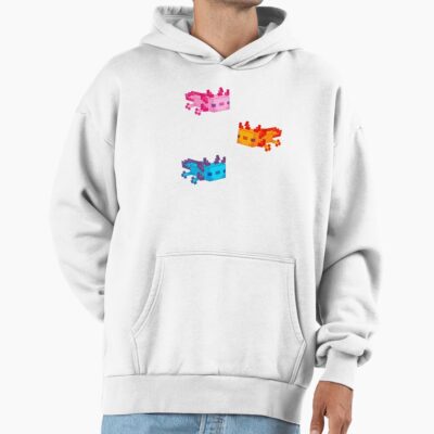 Alternative view of Colorful Minecraft Axolotl Trio Hoodie
