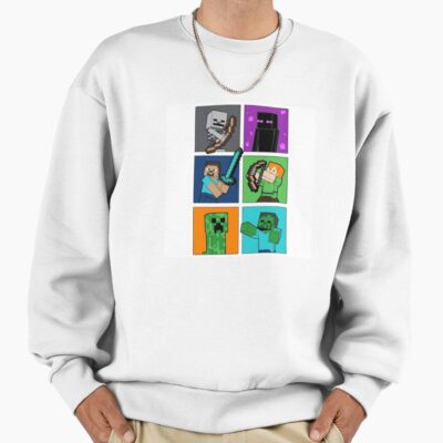Minecraft Steve Alex Enderman Skeleton Creeper And Zombie Sweatshirt