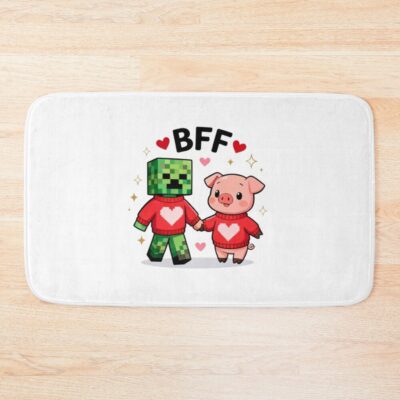 Bff Love Minecraft Bath Mat