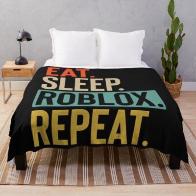 Eat Sleep Roblox Repeat Throw Blanket
