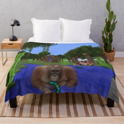 Minecraft Monkey Throw Blanket