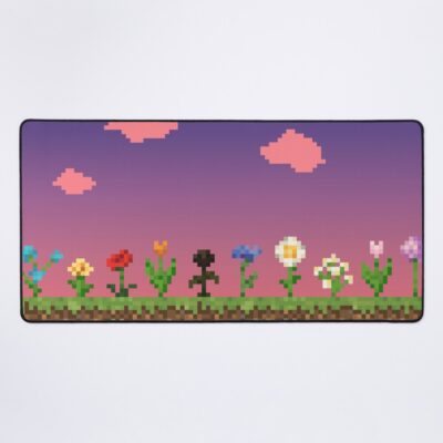 Minecraft Flowers Purple Sunset Mouse Pad