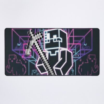 Retro Neon Minecraft Mouse Pad
