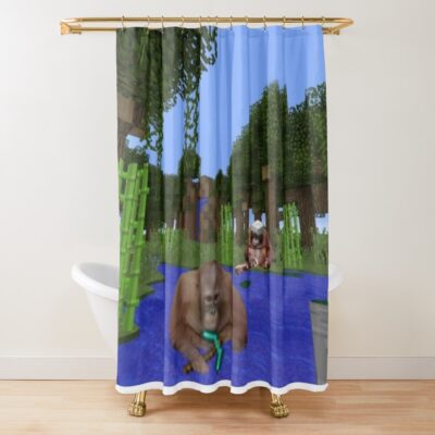 Minecraft Monkey Shower Curtain
