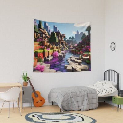 Pixelated Paradise Tapestry